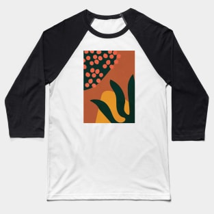 Abstract Boho Print, Botanical, Terracotta, Minimalist, Modern Baseball T-Shirt